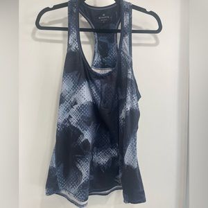 Athleta large navy racer back graphic tank.